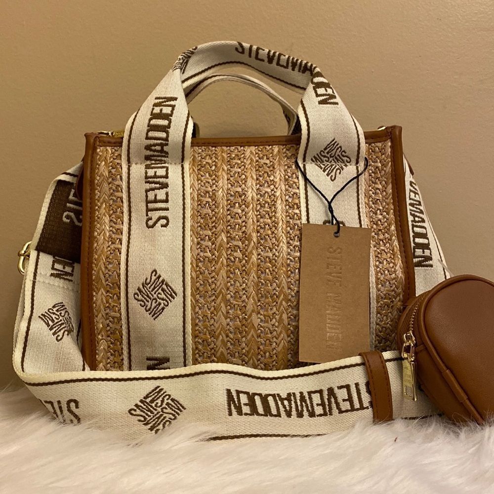 NWT Steve Madden (Bwebber)Satchel/Crossbody/Canvas Viral Tiktok Bag - Tweed